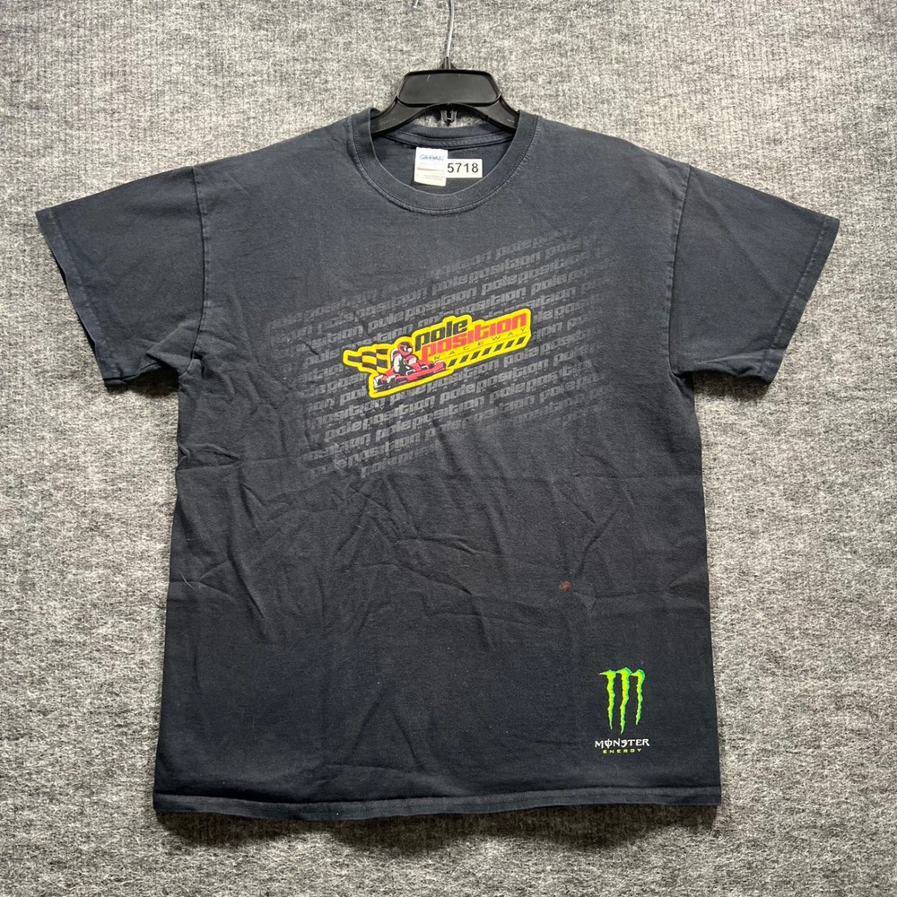 Gildan Pole Position Raceway Monster Energy Graphic T-Shirt Black Large